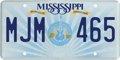MS license plate MJM465