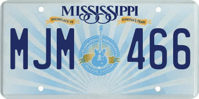 MS license plate MJM466