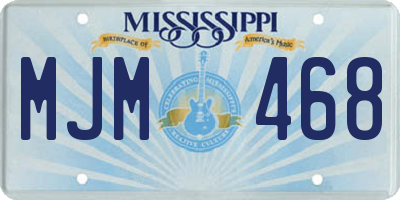 MS license plate MJM468