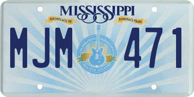 MS license plate MJM471