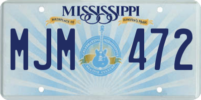 MS license plate MJM472