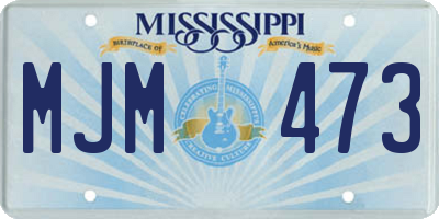 MS license plate MJM473