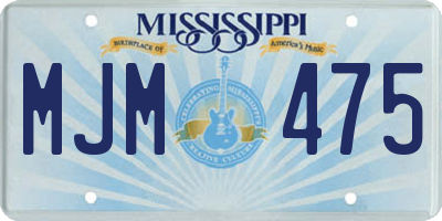 MS license plate MJM475