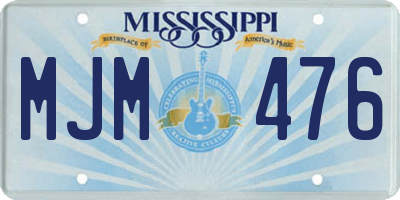 MS license plate MJM476