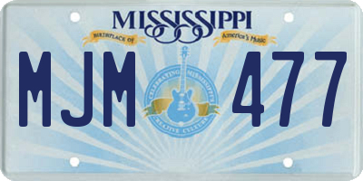 MS license plate MJM477