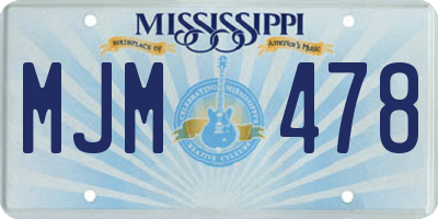 MS license plate MJM478