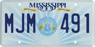 MS license plate MJM491