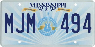 MS license plate MJM494