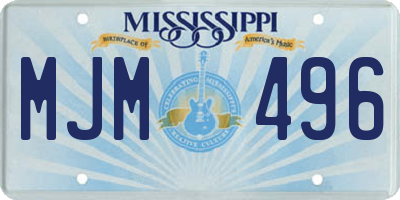 MS license plate MJM496