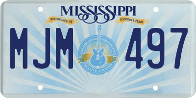 MS license plate MJM497