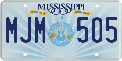 MS license plate MJM505