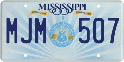 MS license plate MJM507