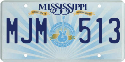 MS license plate MJM513