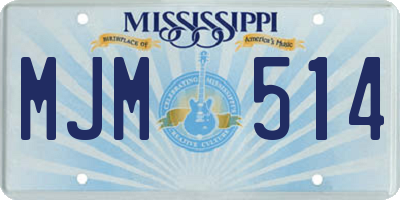 MS license plate MJM514