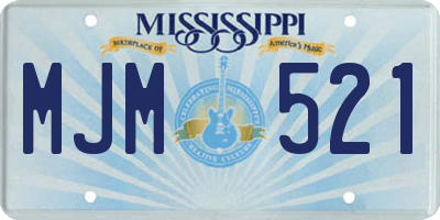 MS license plate MJM521