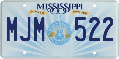 MS license plate MJM522