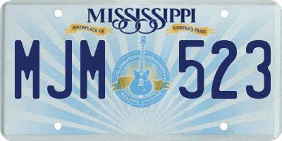 MS license plate MJM523