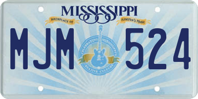 MS license plate MJM524
