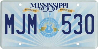MS license plate MJM530