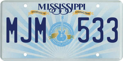 MS license plate MJM533