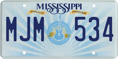 MS license plate MJM534