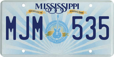 MS license plate MJM535