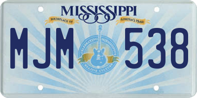 MS license plate MJM538