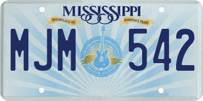 MS license plate MJM542