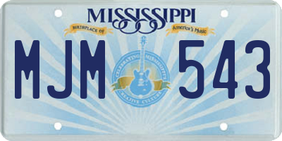 MS license plate MJM543