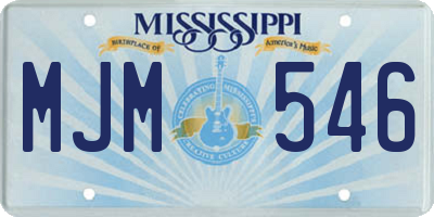 MS license plate MJM546