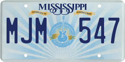 MS license plate MJM547