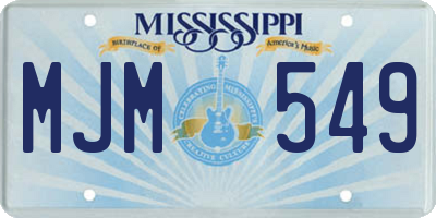 MS license plate MJM549