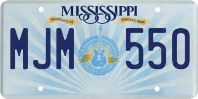 MS license plate MJM550