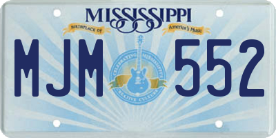 MS license plate MJM552
