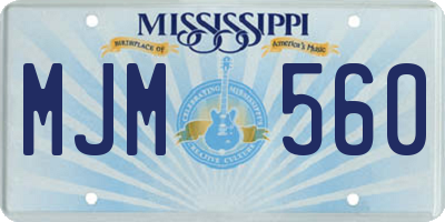 MS license plate MJM560