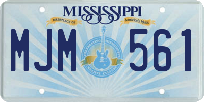 MS license plate MJM561