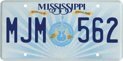 MS license plate MJM562