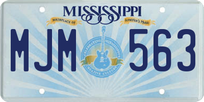 MS license plate MJM563