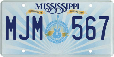 MS license plate MJM567