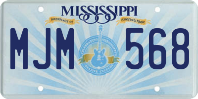 MS license plate MJM568