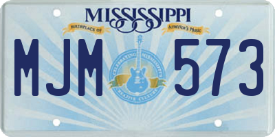 MS license plate MJM573
