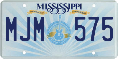 MS license plate MJM575