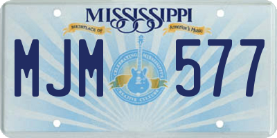 MS license plate MJM577