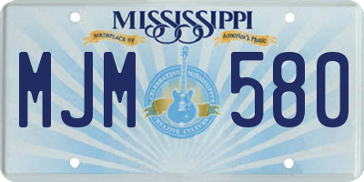 MS license plate MJM580