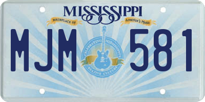 MS license plate MJM581