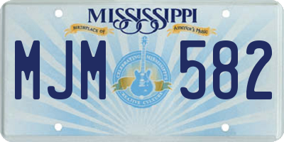 MS license plate MJM582