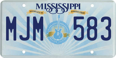 MS license plate MJM583