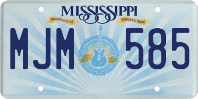 MS license plate MJM585