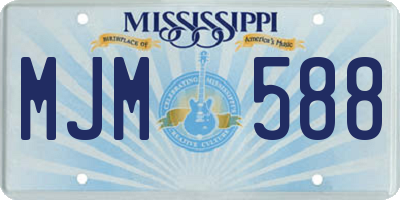 MS license plate MJM588