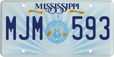 MS license plate MJM593